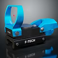Blue F TECH Tactical Red Dot Sight With Mount And Aiming Device 3d model