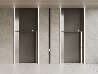 Elevator hall elevator door 3d model