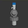 Stainless Steel Household Water Valve with Blue Handle and Metallic Body Design