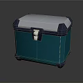 Shiny Silver Metallic Treasure Chest With Decorative Corners Lock And Smooth Reflective Surface