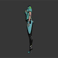 Two Characters In Different Colored Fitted Outfits With Arm And Leg Patterns