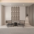 Elegant Modern Living Dining Room Interior With Grey Sofa Marble Coffee Table And Green Plant