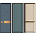 Modern Hinged Doors With Various Colors And Decorative Handle Designs 3d model