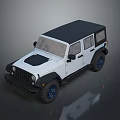 White Off Road SUV With Black Roof And Blue Wheels Rugged Exterior Design
