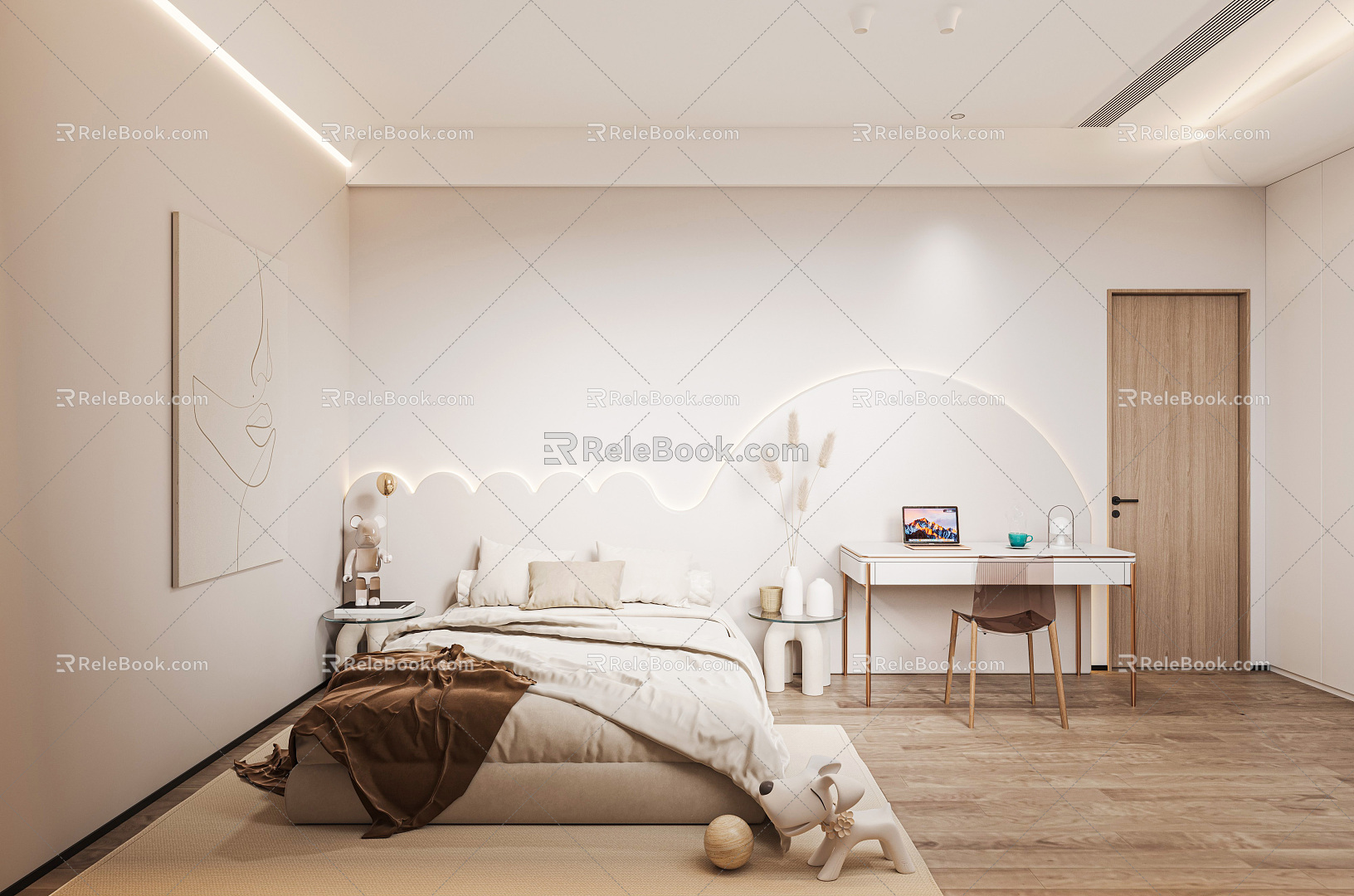 Light Luxury Children's Room Bedroom 3d model