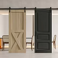 Sliding Doors in Different Colors and Various Designs for Indoor Setting with Chairs and Tables