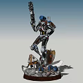 Modern robot doomsday wasteland warrior mecha sculpture 3d model
