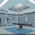 Modern Operating Room Interior With Surgical Table Advanced Imaging Device And Monitors 3d model
