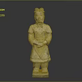 Ancient Chinese Terracotta Warrior Statue With Armored Outfit And Standing Posture