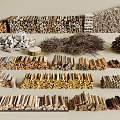 Various Types Of Natural Stone And Wood Stacked In Organized Arrangements