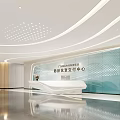 Modern Sleek Curved White Reception Desk For Spacious Bright Tech Company Office Lobby