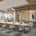New Chinese Library Study Room 3d model