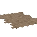 Wooden Floor Parquet Components With Hexagonal Pattern And Natural Grain Texture 3d model