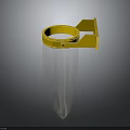 Practical Yellow Wall Mounted Holder With Transparent Conical Plastic Bag For Daily Use 3d model
