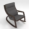 Modern Gray Rocking Chair With Wooden Frame And Comfortable Design