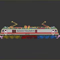Indian Railways 30110 Model Train With White Red Black Design And Yellow Pantographs