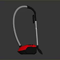 Red Computer Vacuum Cleaner With Flexible Hose And Ergonomic Handle Design 3d model