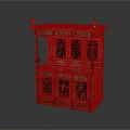 Traditional Wooden Cabinet With Intricate Carvings Decorative Columns And Ornate Panels