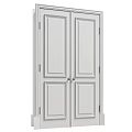 Modern White Paneled Double Doors Interior Design With Sleek Metal Handles For Home