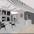 Modern Mall Photography Studio Interior With Photos On Wall Reception Desk And Chairs
