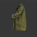 Olive Green Long Coat With Yellow Lining And Front Pockets For Casual Wear