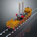 industrial LOFT train vintage train steam train train carriage locomotive head 3d model