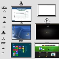 Projection Monitoring System With Projectors Screens And Various Display Contents Like Charts Calendars