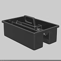 Practical Black Plastic Storage Organizer with Handle Compartment and 14.6 Inch Length 9.4 Inch Width