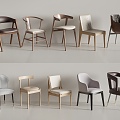 Modern Dining Chair Modern Single Chair Leather Chair Cloth Chair 3d model