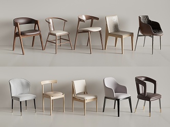 Modern Dining Chair Modern Single Chair Leather Chair Cloth Chair 3d model