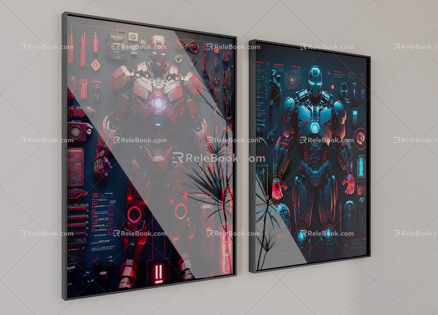 Modern Style Iron Man Hanging Painting Hanging Painting Iron Man 3d model