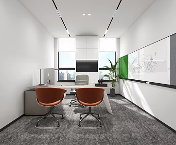 Modern Manager Office Table and Chair Combination Office Supplies Ornaments Decoration Meeting Area Office Area 3d model