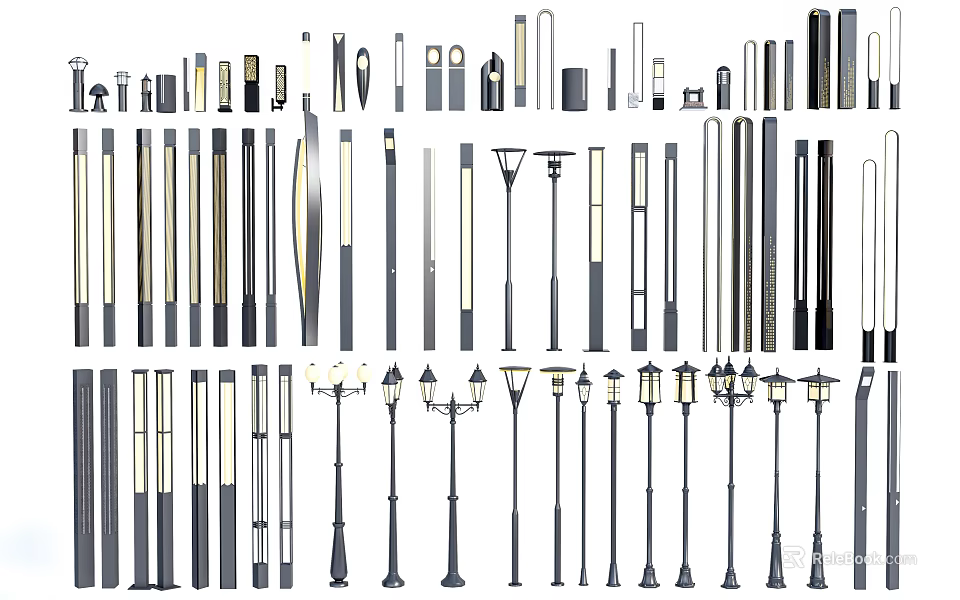 Outdoor Lights Collection Featuring Various Styles And Modern Designs For Outdoor Areas 3d model 