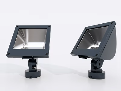 Modern Black Downlights And Spotlights With Square Housing Silver Reflector 3d model