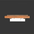 Vintage Wooden Display Corner With Dark Curtains Bulletin Board And Wooden Table Items