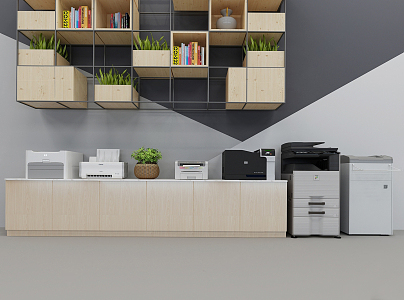 Modern office equipment copy printer 3d model