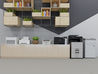 Modern office equipment copy printer 3d model