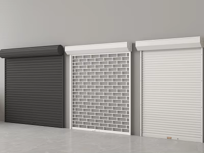 Various Types Of Roller Shutters Including Black Grid And White Designs 3d model