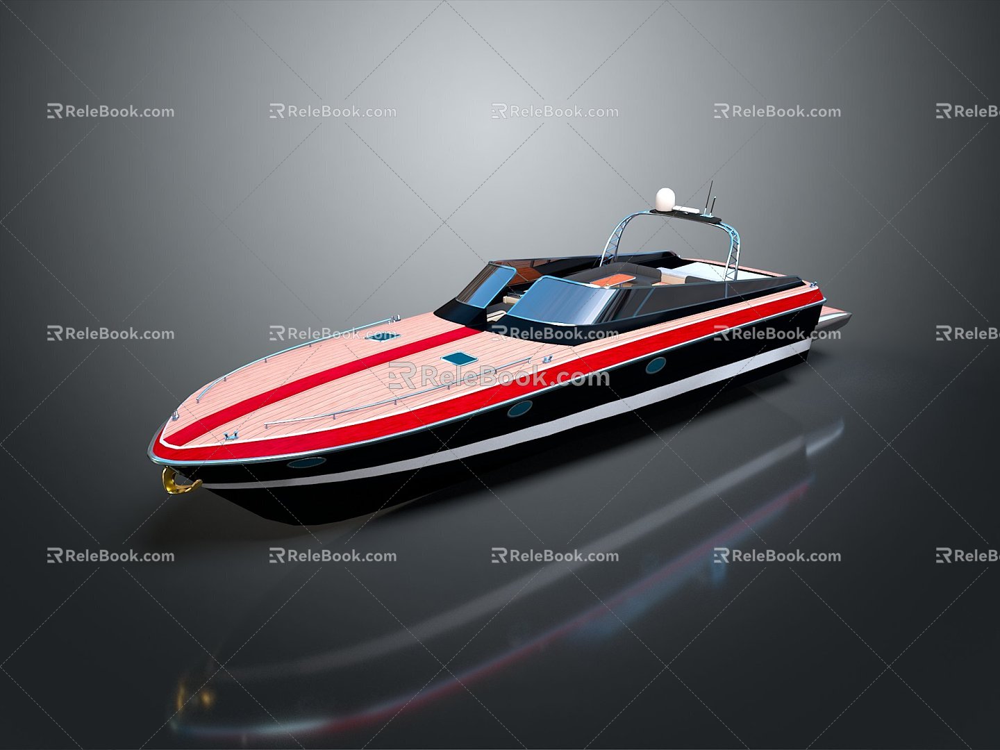 Modern motorboat racing game motorboat yacht 3d model