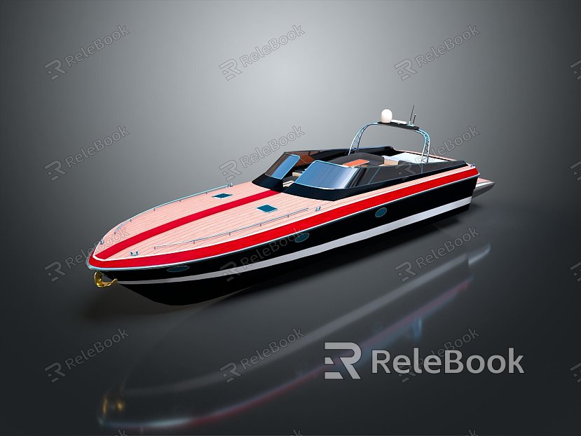 Modern motorboat racing game motorboat yacht model