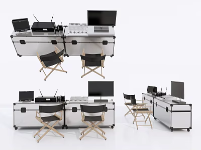 modern monitor video equipment director chair monitor 3d model