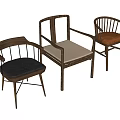 Stylish Modern Dining Chairs Three Different Wooden Frame Designs With Black Beige Brown Cushions