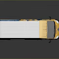 Hamptons Estate Agency Bus With Blue And Yellow Livery And Geometric Design Graphics