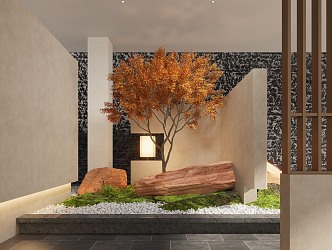 Courtyard landscape 3d model