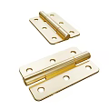 Durable Golden Metal Hinges For Cabinet Doors With Screw Holes And Polished Surface