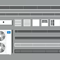 Different Types of Air Conditioner Vents with Grille Designs and Outdoor Unit