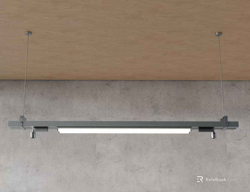 Modern Linear Pendant Light With Sleek Metal Frame Ceiling Mounted In Minimalist Space 3d model 