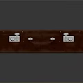 Vintage Brown Leather Suitcase With Leather Handle Metal Latches And Corner Brackets