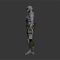 Cybernetic Warrior Character With Mechanical Armor And Enhanced Limb Features 3d model