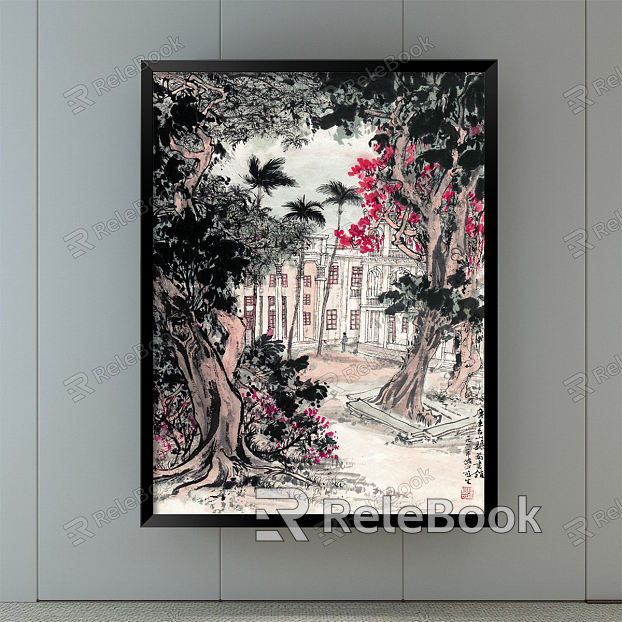 New Chinese Landscape Painting Black and White Living Room Landscape Decoration Painting model